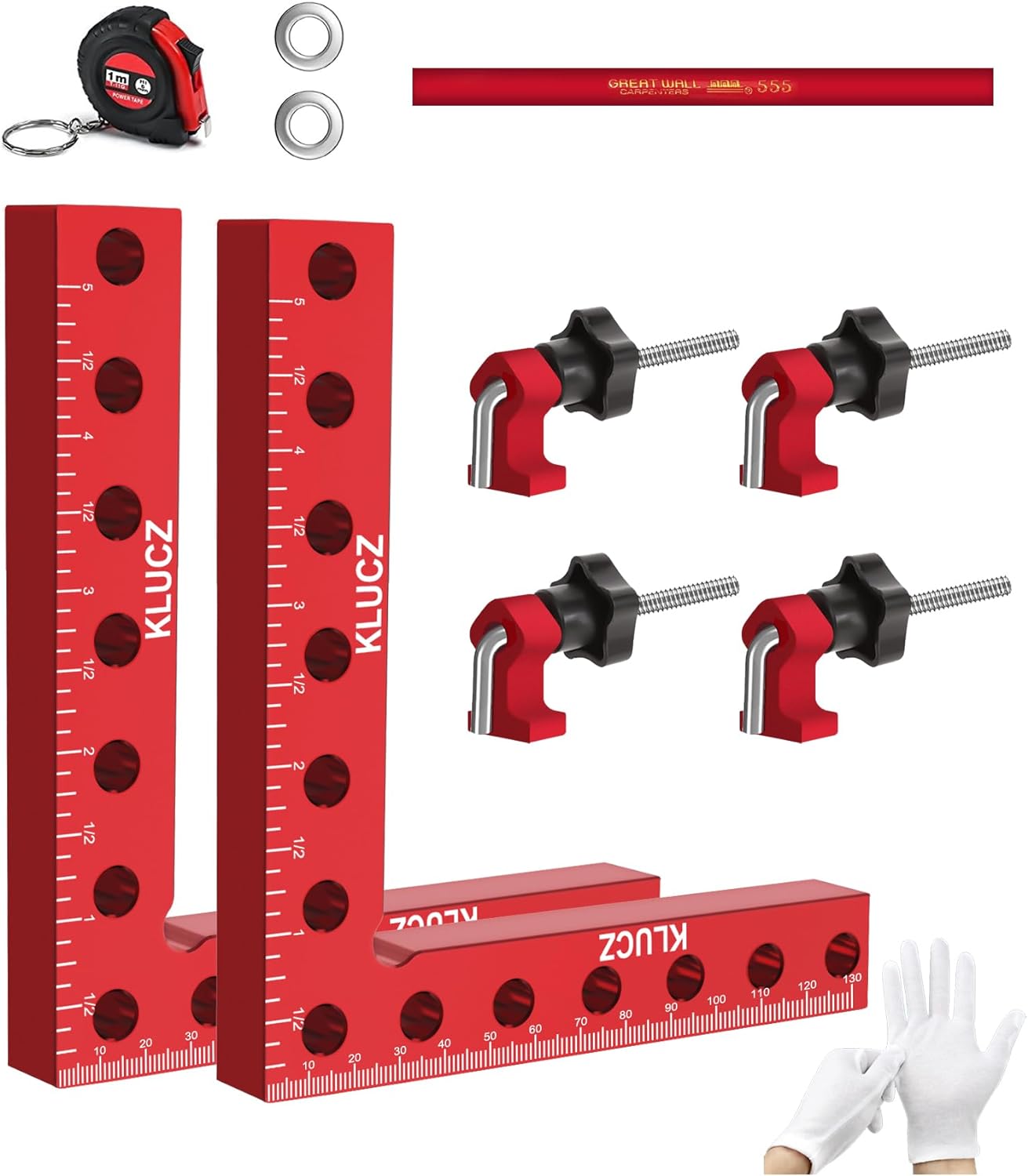 90 Degree Clamp, 7.1 x 7.1 2 Pack, 90 Degree Positioning Squares, Corner Clamps for Woodworking, Right Angle Clamps, Aluminum Clamping Squares for Picture Frame Box Cabinets Drawers