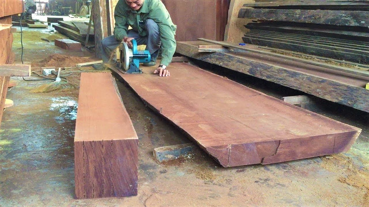 Woodworking Skills Extremely Ingenious Talented Worker | Strong Unique Ebony Dining Table Monolithic