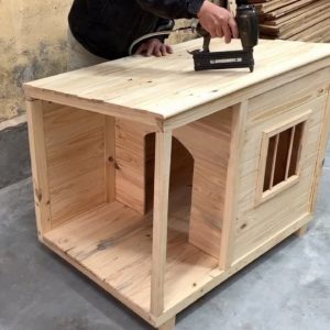 Amazing Idea Woodworking Technique And Skills Of Carpenter - Build A Wooden House For Your Pet Dog