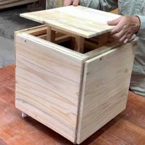 Amazing Ideas Woodworking Plan - Build A 5 In 1 Cube Chairs Combination Folding Table Space Saving