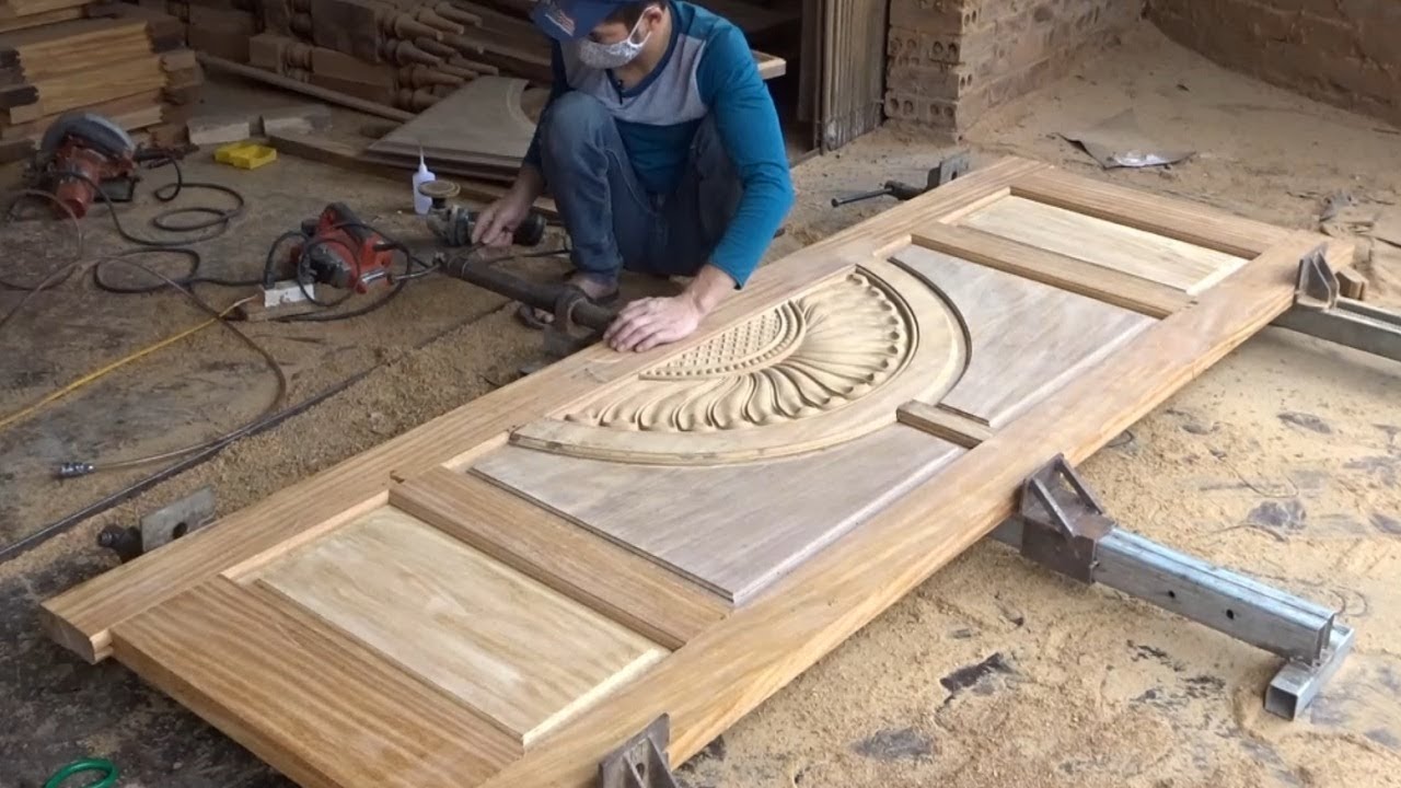 Amazing Techniques Carpenters Woodworking Peak Skills - Build A Modern Front Doors Wooden Beautiful