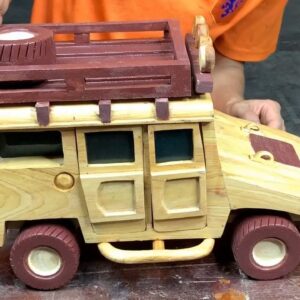 Wood Carving - Sculpture A Trucks Hummer H1 1998 Monster Wooden - Amazing Woodworking Art