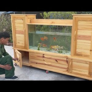 Amazing Design Ideas Unique Woodworking Projects Never Seen - Build Cabinet Combined With Fish Tank