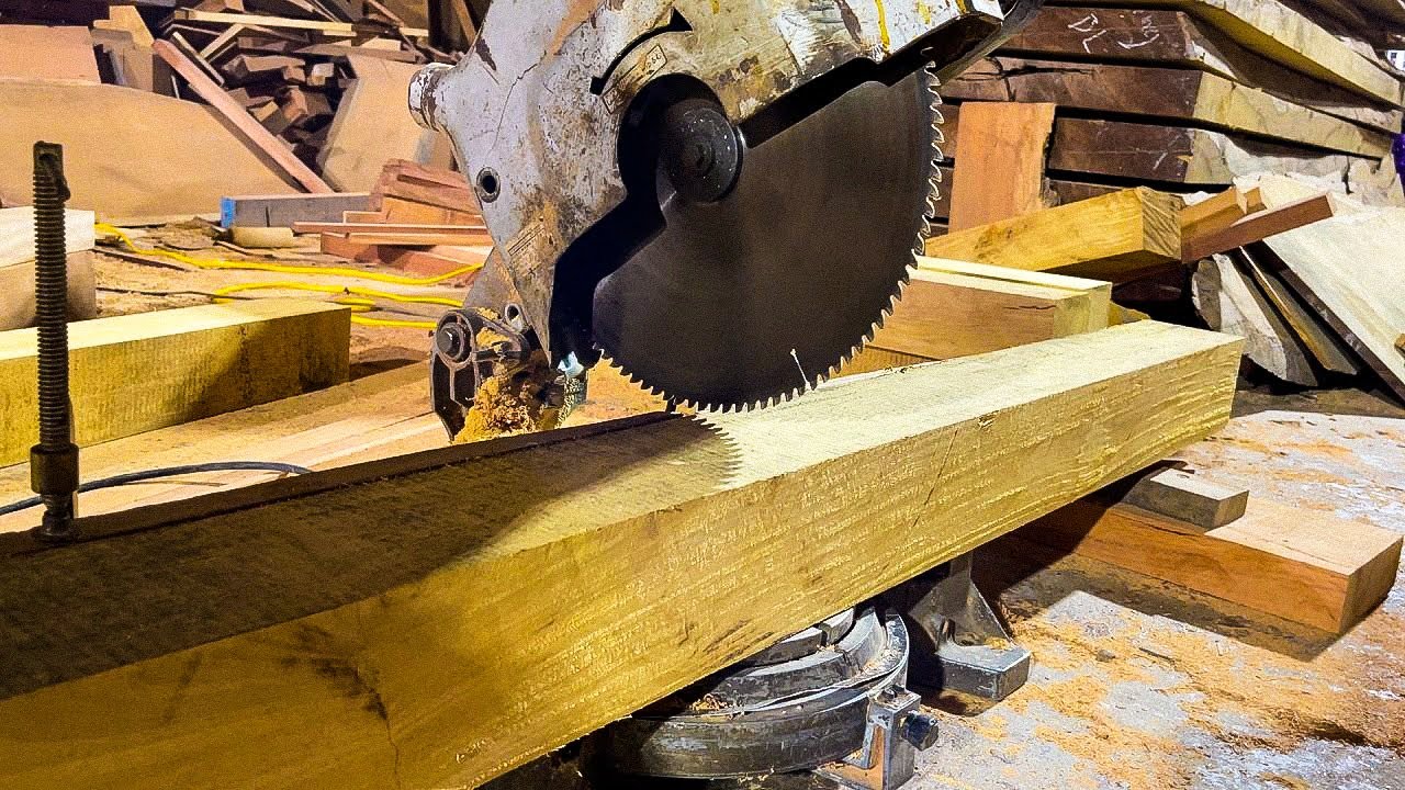 Ingenious Woodworking Workers Techniques & Skills || Making Extremely Giant Perfect Sculpture Table