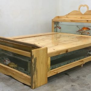 Design Ideas Crazy Woodworking Of Carpenter - Build Bed Combined With Fish Tank You Have Never Seen