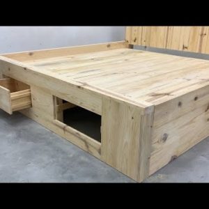 How To Build A Large Modern Platform Bed With Open Storage - Amazing Ideas Woodworking Projects