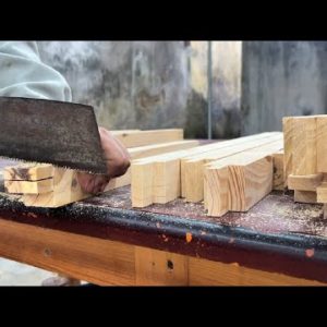 Table With Large Drawers Made Of Pine // Information About DIY Furniture Processing Design Project