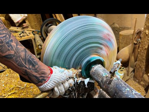 They Call It "WEALTH VASE"// The Combination Of Wood And Epoxy // Amazing Woodturning Technique.