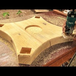 Woodworking Craftsman Hands Always Creative Wonderful // Beautiful Wooden Tea Table Design Ideas