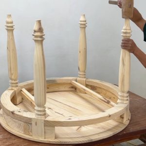 Woodworking Project Crafts Furniture Creative - Build A Outdoor Round Tea Table With Hidden Drawers