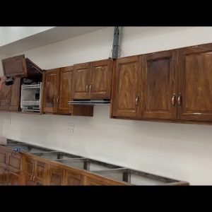 Amazing Woodworking Skills Carpenters Art - Build And Install A Large Wall Mounted Kitchen Cabinet