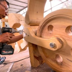 Build A Wooden Large Displacement Motorcycles Ratio 1:1 //Amazing Woodworking Ideas And Skills.