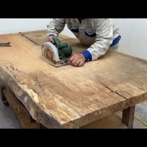 Amazing Woodworking Project From Recycled Wood - Build A Beautiful Table Monolithic From Waste Wood