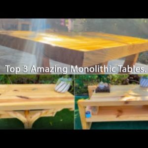 Three Amazing Monolithic Table Easy To Make // High Level Skill Of Woodworking Worker.