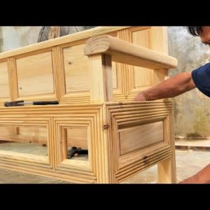 Extremely Ingenious Skills Woodworking Craftsman Worker || Giant Long Chair  Wood Furniture