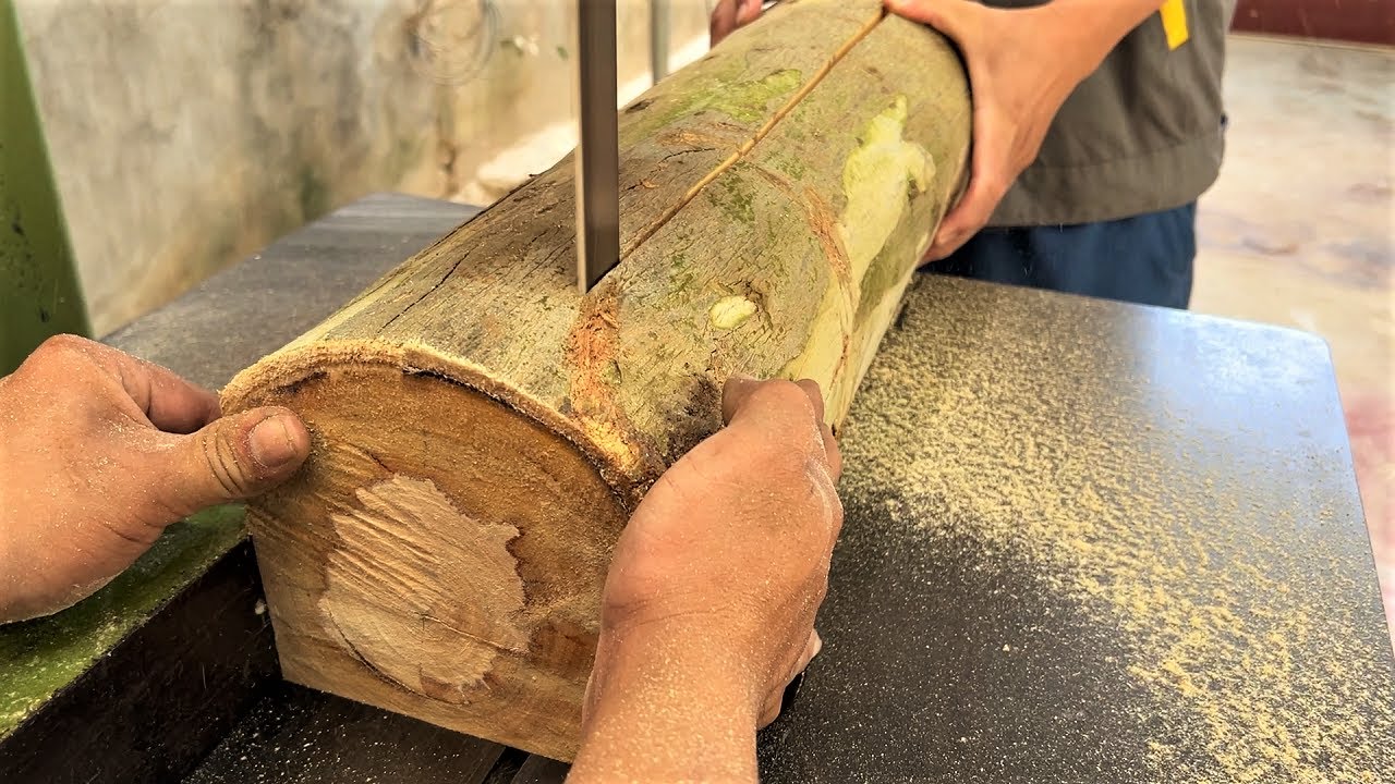 Easy Woodworking Projects // Build Rustic & Unique Outdoor Tea Table From Solid Wood Trees