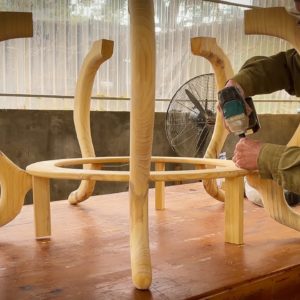 DIY // Woodworking Project With Amazing Techniques & Skills //  Beautiful Dining Table Design.