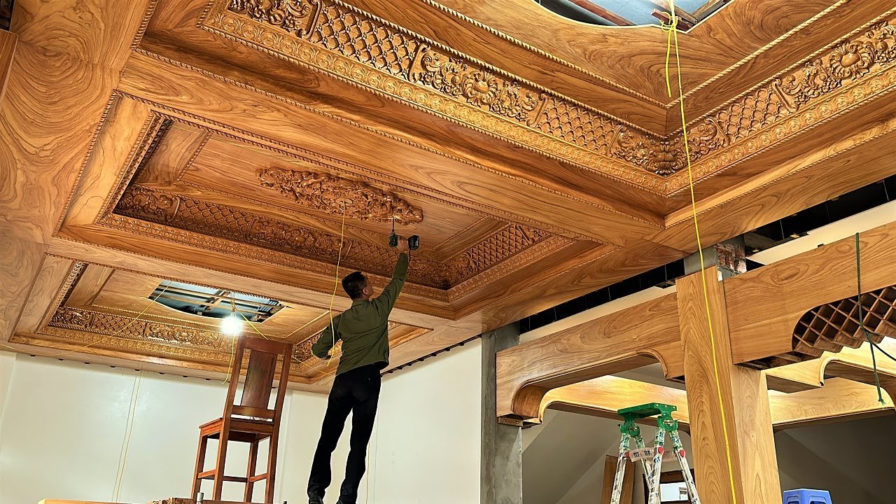 Mr.Văn Latest Design Beautiful Wood Decorate Vintage Ceiling Living Room||Extremely Ingenious Skills