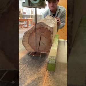 Using Chainsaw @ Band Saw To Make Table Legs