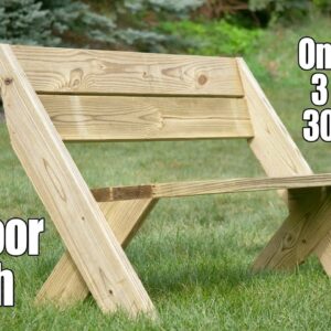 $30 Outdoor Bench with Back from 2x6s [Only 3 Tools and 30mins]