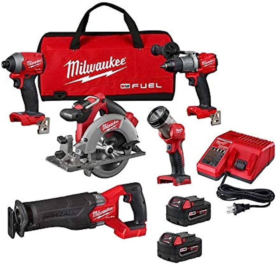 2998-25 M18 FUEL 18-Volt Lithium-Ion Brushless Cordless Combo Kit (5-Tool) with Two 5.0 Ah Batteries, 1 Charger 1 Tool Bag