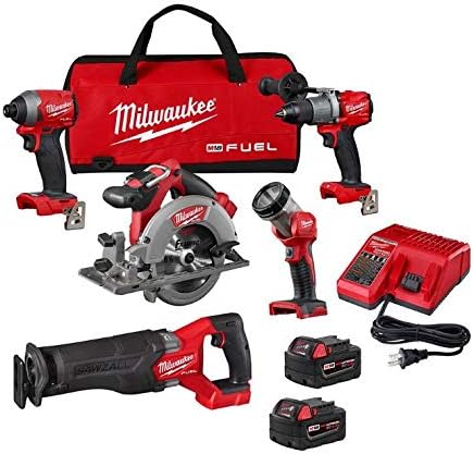 2998-25 M18 FUEL 18-Volt Lithium-Ion Brushless Cordless Combo Kit (5-Tool) with Two 5.0 Ah Batteries, 1 Charger 1 Tool Bag