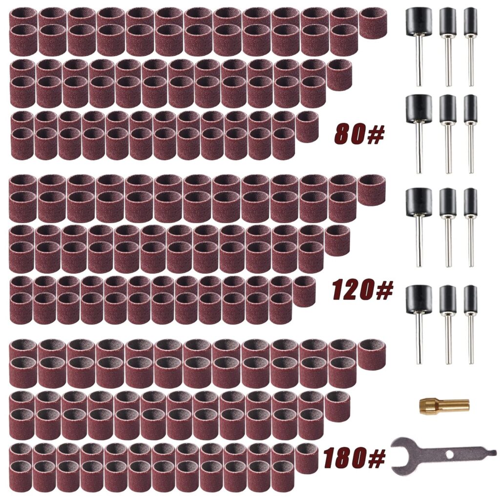 239pcs Sanding Drums Set,Power Rotary Tool Sanding Drums, Sanding Bits Sander Accessories for Dremel Rotary Tool Drill Woodworking 80grit,120grit,180grit (80grit，120grit，180grit，)