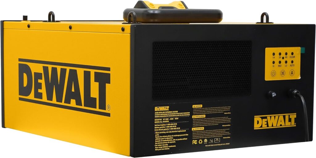 DeWALT DWXAF101 Air Filtration System, 3-Speed Hanging Ceiling Dust Collectors for Woodworking, Remote Controlled Dust Collection Systems, 2 Stage Filtration, for Shop Garage