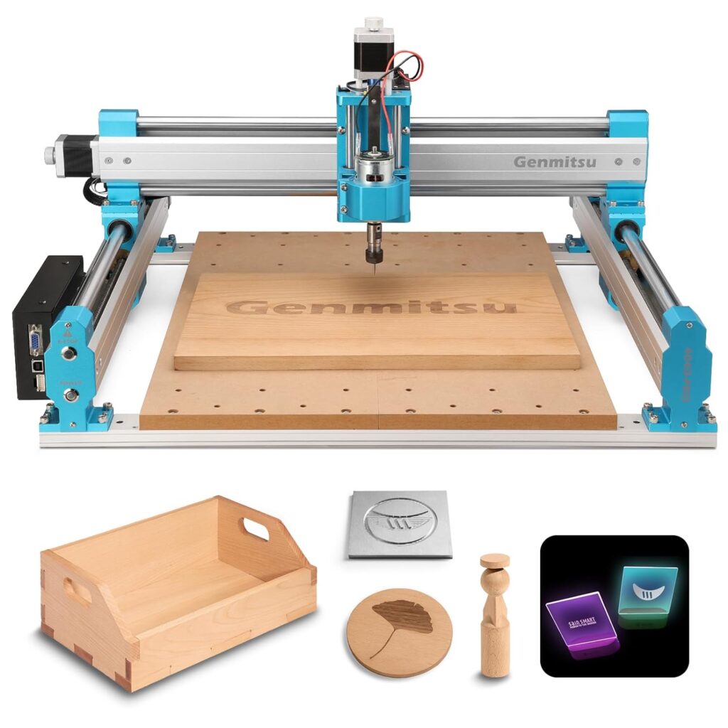 Genmitsu CNC Router Machine 4040-PRO for Woodworking Metal Acrylic MDF Nylon Cutting Milling, GRBL Control, 3 Axis CNC Engraving Machine, Working Area 400 x 400 x 78mm (15.7” x 15.7” x 3.1”)