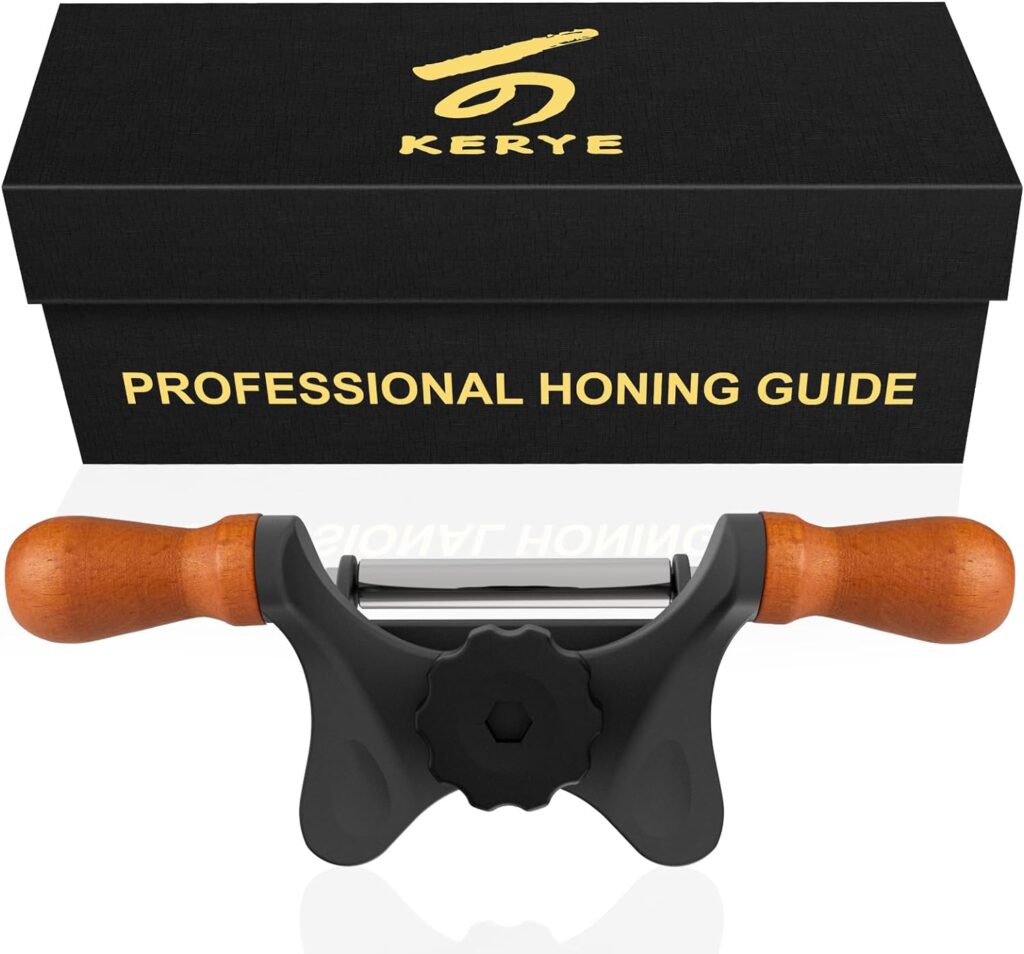 KERYE Honing Guide for Wood Chisel Set and Hand Planer, Chisel Sharpening Jig of Sharpening Stone for Woodworking Tools, Fits Chisel and Wood Planer 0.25’’ to 3’’, Gift for Men and Women-KY27, Black