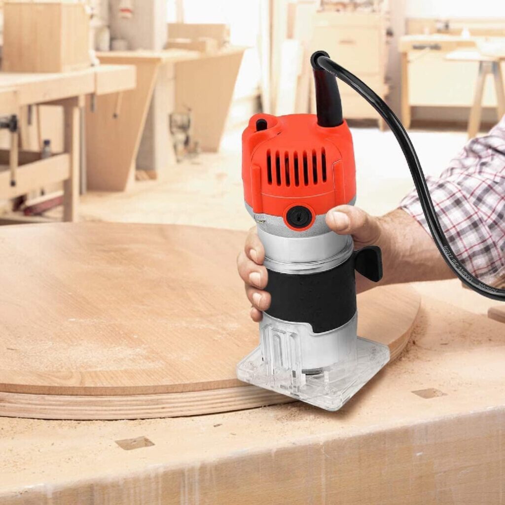 Routers For Woodworking Wood Router Tool Kit, 110V 30000R/MIN 580W Electric Hand Trimmer Wood Laminator Router Tool Set Variable Speed Woodworking Tool for Fast and Accurate Cut