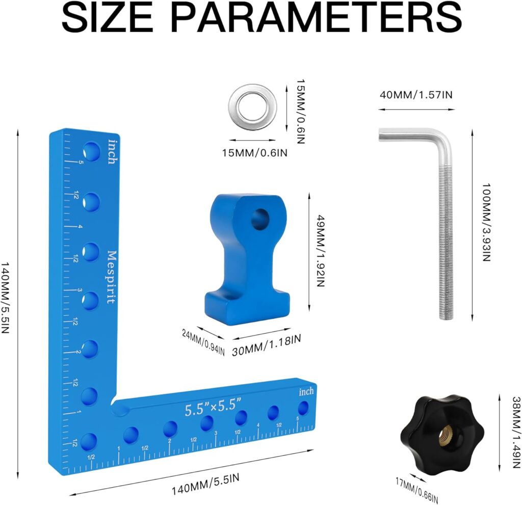 90 Degrees Clamp Positioning Squares Clamps For Woodworking Professional Corner Clamps Right Angle Clamp Wood Clamps 5.5 Aluminum Alloy Woodworking Tools L Type Carpenter Tool (2Pack)