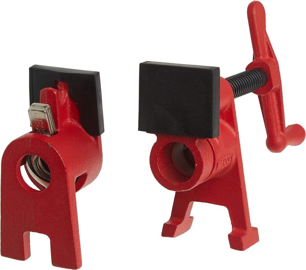 BESSEY BPC-H12, 1/2 In. H Style Pipe Clamps - Incredibly Versatile, Easy To Assemble, Indespensable Workshop Clamp For Woodworking, Carpentry, Home Improvement, and DIY Projects