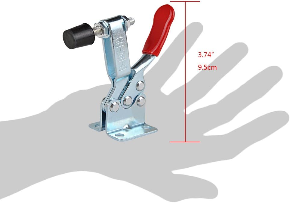 E-TING Hand Tool 201B Toggle Clamp 198Lbs Antislip Red Horizontal Clamp 201-B Quick Release Tool (4)