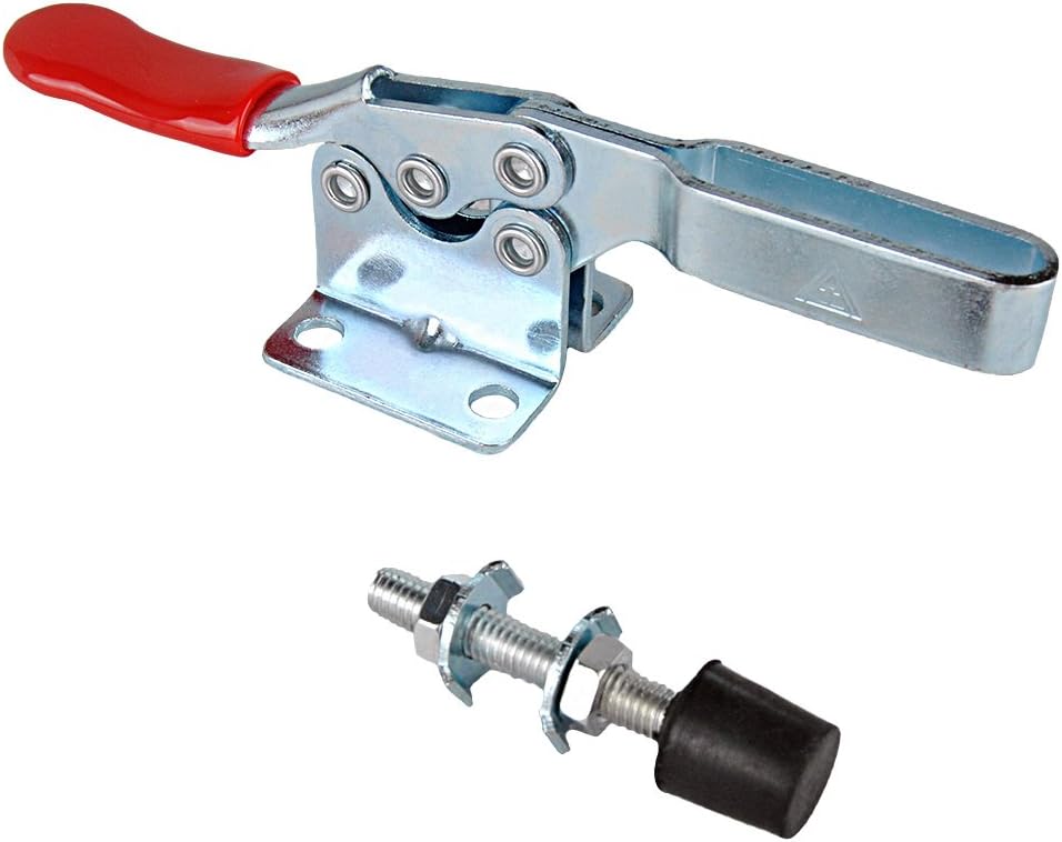 E-TING Hand Tool 201B Toggle Clamp 198Lbs Antislip Red Horizontal Clamp 201-B Quick Release Tool (4)