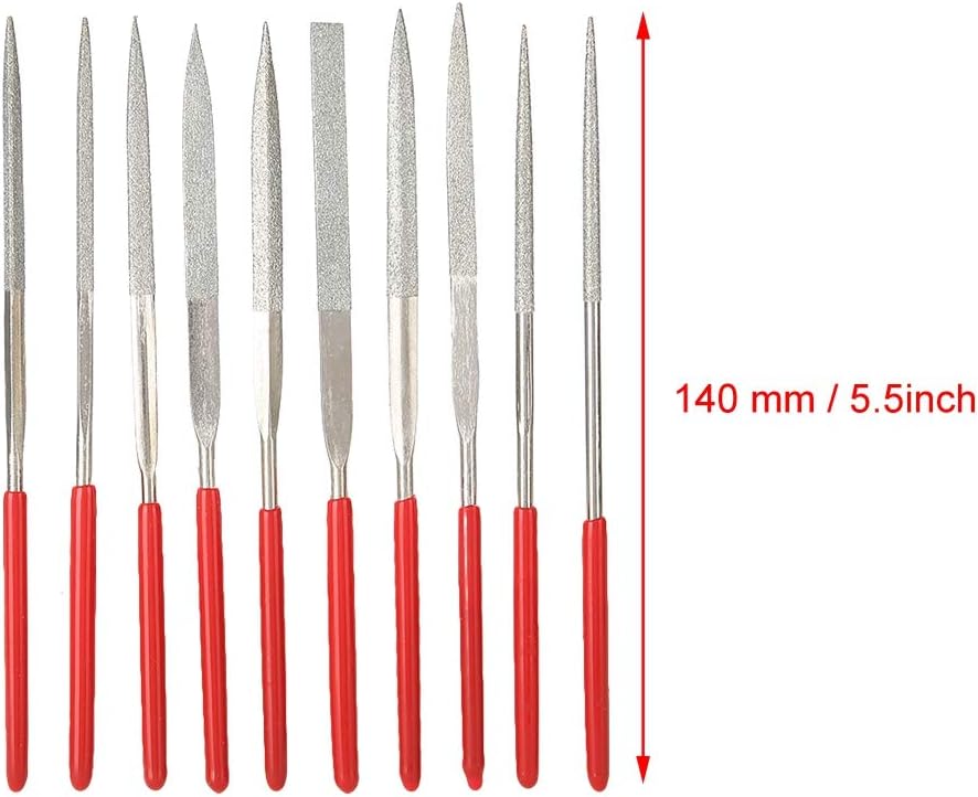 Salmue 10Pcs Wood RASP with Premium Grade Steel Hand File, Round Hand RASP, Half Round Flat  Needle Files, Filing Tool Woodworking DIY Mini Handcraft Wood Rasp Files Needle Set for Sharping Wood