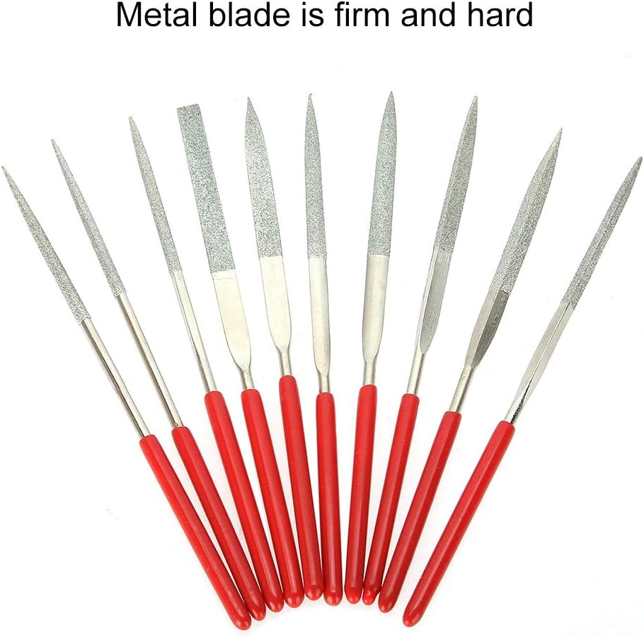 Salmue 10Pcs Wood RASP with Premium Grade Steel Hand File, Round Hand RASP, Half Round Flat  Needle Files, Filing Tool Woodworking DIY Mini Handcraft Wood Rasp Files Needle Set for Sharping Wood