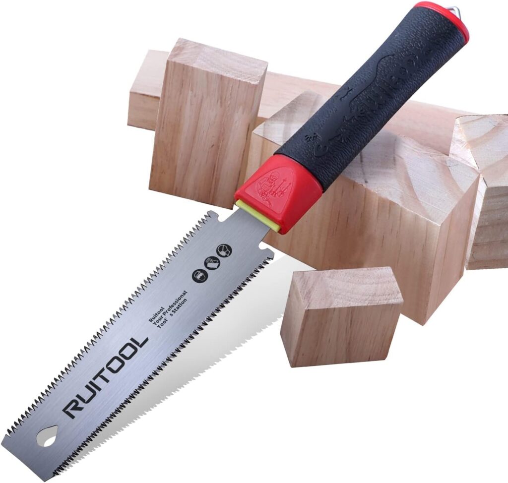 RUITOOL Japanese Hand Saw 6 Inch Pull Saw Double Edge SK5 Flexible Blade 11/17 TPI Non-slip Handle Flush Cut Saw Wood Saw for Woodworking Tools