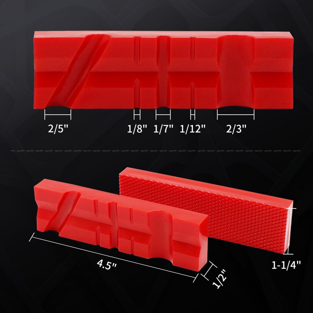 SF STEAD  FAST Soft Jaws for Bench Vise 4.5, 2 pairs, Strongly Magnetic Vise Jaw Pads, TPU, Multi-groove and Textured Inserts, for Clamping Woodworking Metal Plastics