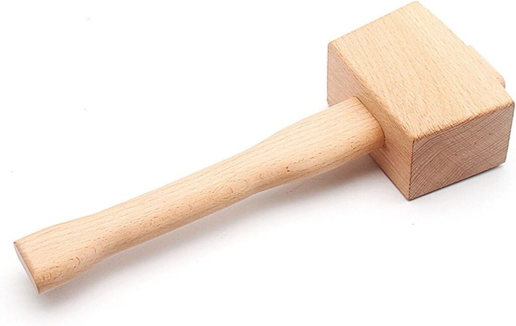 Wooden Mallet,Beech Wood Mallet Ice Hammer Mallet,Solid Beechwood Damage-Free Striking Woodworking Carving Mallet Woodworking Hand Tool.