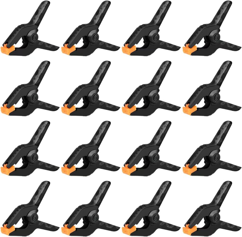 16 Pack Spring Clamps - 3.5 Inch Small Clamps for Backdrop Stand, Heavy Duty Clamps, Plastic Clips for Crafts and Backdrop Clips Clamps - Backdrop Clamps for Crafts, Woodworking, Photography, Outdoor