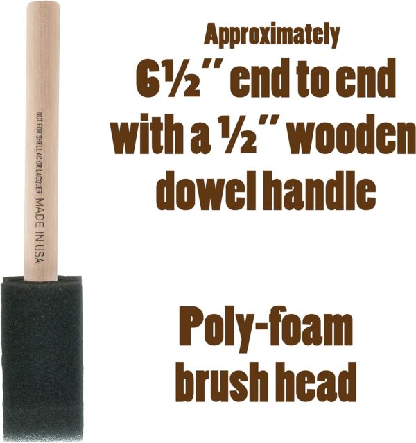 24 Pack Foam Brushes: USA Made for Painting, Staining, Varnishing & Finishing - Image 6