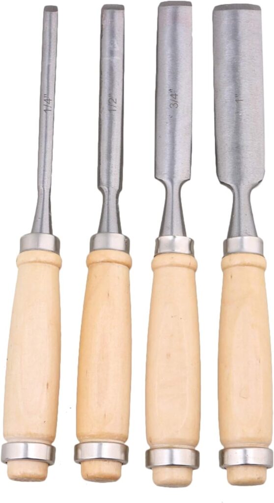 4PCS Semicircle Wood Carving Hand Chisel Tool Set Woodworking Gouges