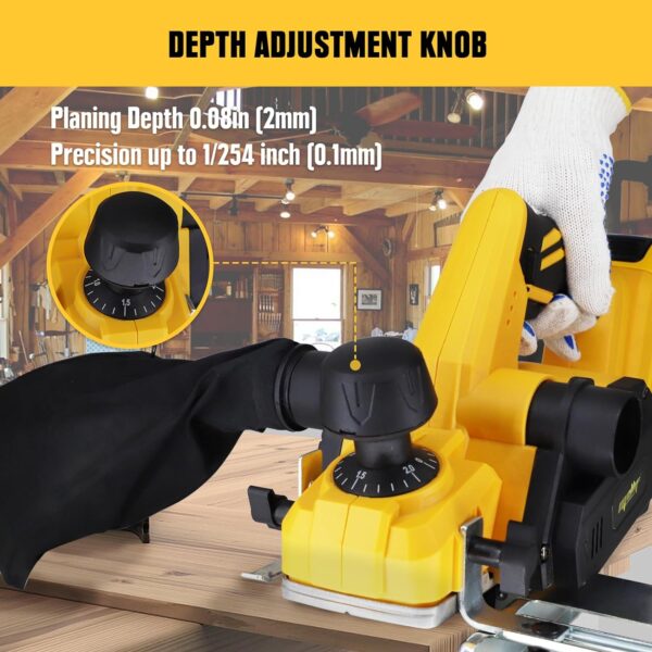 Mellif Cordless Handheld Planer for Dewalt 20V MAX Battery: Brushless Electric Power Planer - Image 7