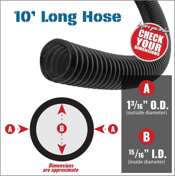 10 Ft Dust Collection Hose Kit w/ 5 Attachments for Power Tools & Shop Vacuums - Image 6