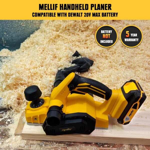 Mellif Cordless Handheld Planer for Dewalt 20V MAX Battery: Brushless Electric Power Planer - Image 3