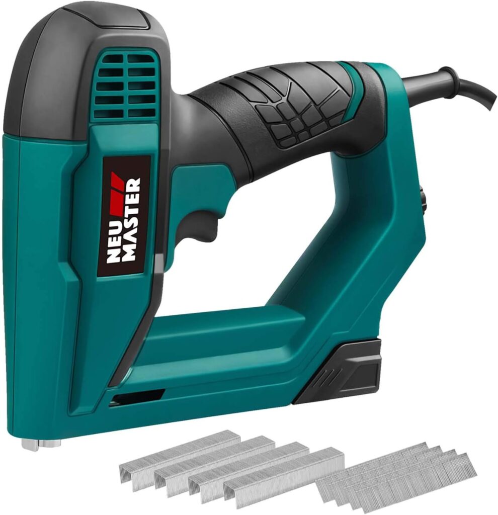 Brad Nailer, NEU MASTER NTC0060 Electric Nail Gun/Staple Gun for DIY Project of Upholstery, Carpentry and Woodworking, Including Staples and Nails