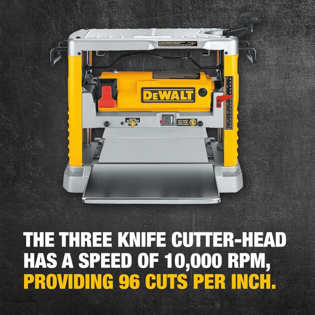 DEWALT Benchtop Planer, 15-Amp, 12-1/2-Inch, 3-Knife Cutter, 20,000 RPM, Corded (DW734)