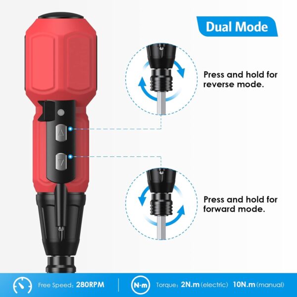 AMIR Cordless Screwdriver Set: Rechargeable Electric Tool with USB & LED Lights - Image 4