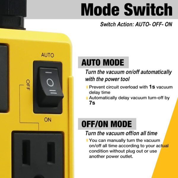 Automatic Vacuum Switch: Power Tool Control for Dust Collection, Load Sensing, Circuit Protection & Timer Functions - Image 4